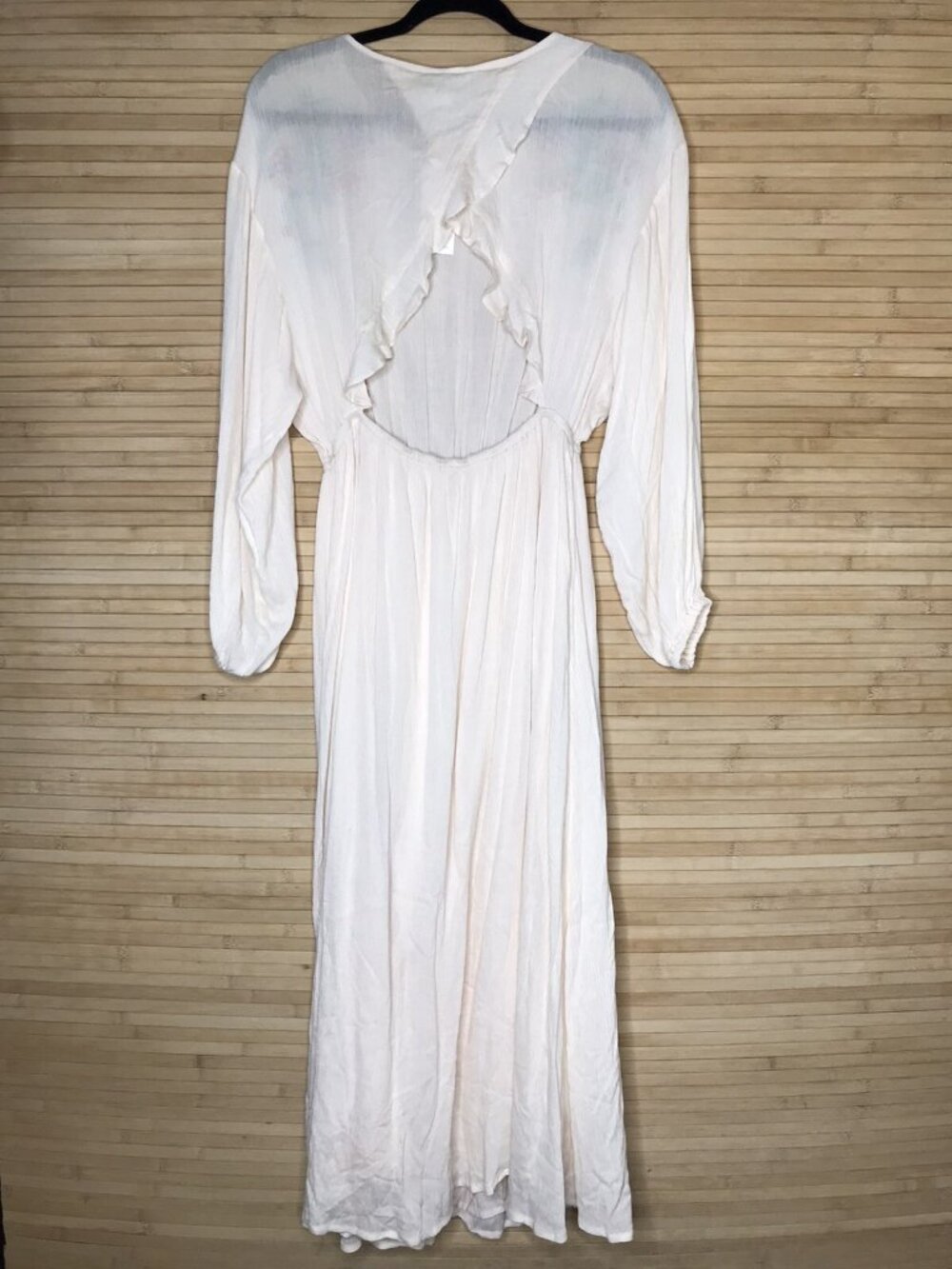 NWT Moon River Womens Embroidered Maxi Dress Elastic Waist Back Cut Out sz L - Picture 5 of 7